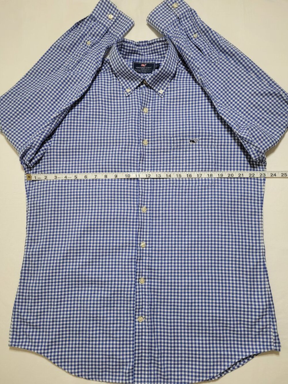 Vineyard Vines Mens Gingham Check Button Down Shirt Slim Fit Long Sleeve Large - Picture 6 of 9